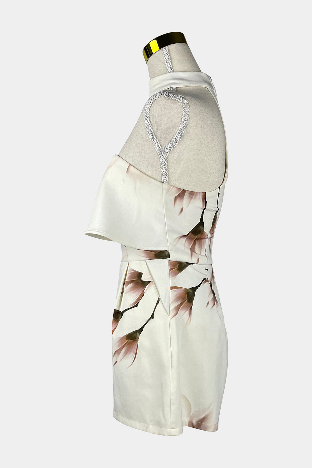 LUVALOT White Strapless Floral Playsuit