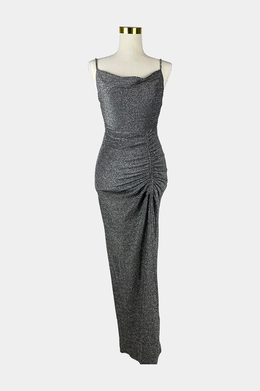 BLOSSOM Black Glitter Midi Dress