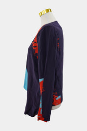 Skin And Threads Purple Silk Top