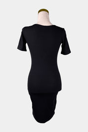 H&M Black Ribbed Knit Midi Dress
