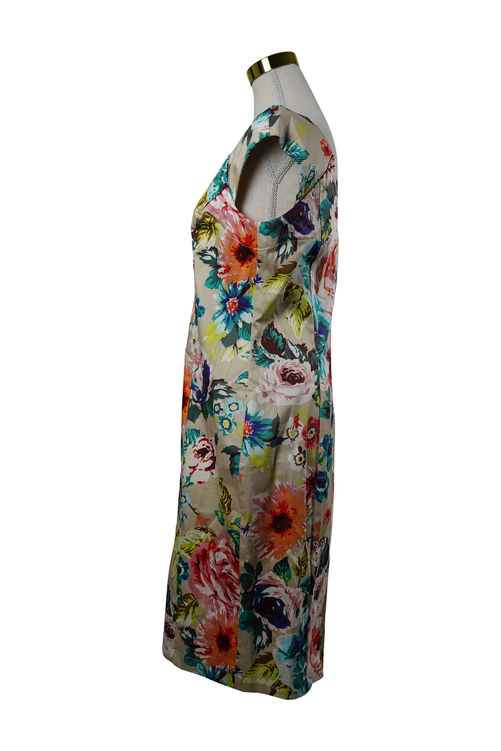 LEINABROUGHTON Multi Panneled Floral Midi Dress
