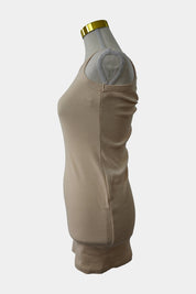THANNE Beige Eliza Ribbed Mini Dress