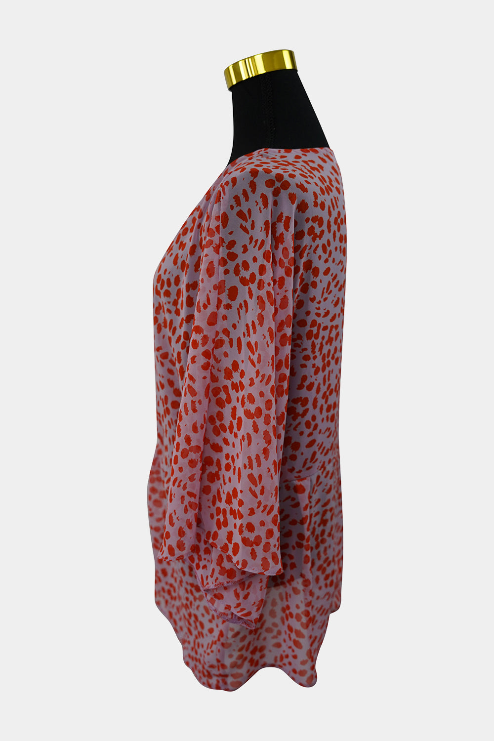 ASOS Pink Orange Sheer Wrap Blouse
