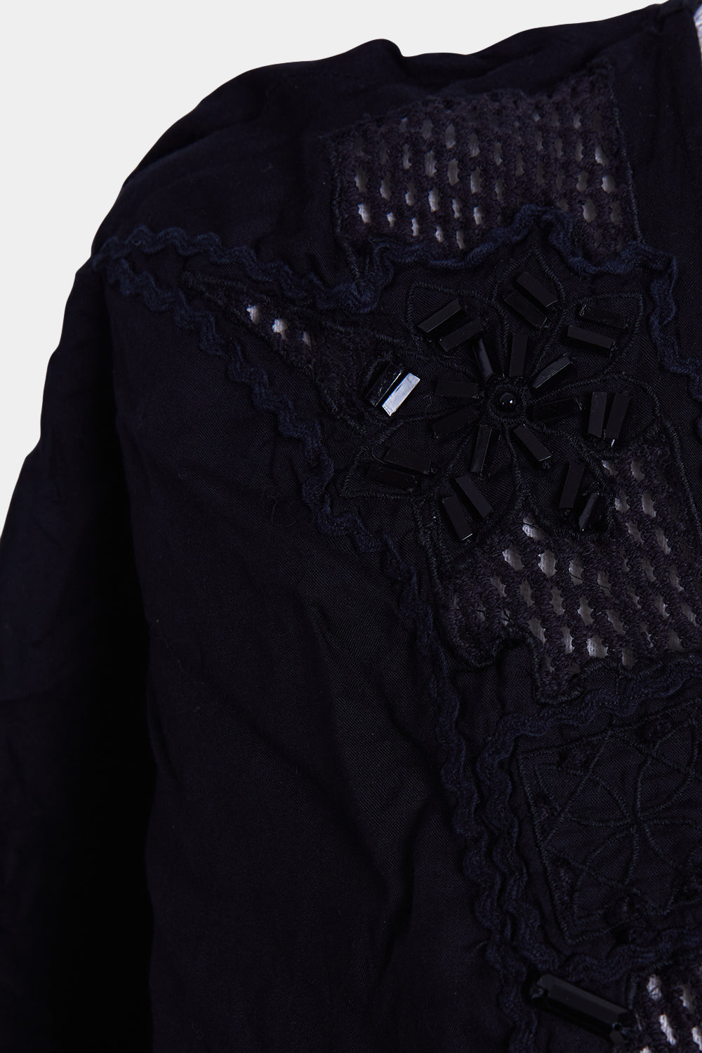 French Connection Black Lace Detail Kaftan