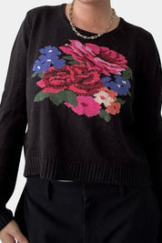 Peter Alexander Black Printed Knit Sweater