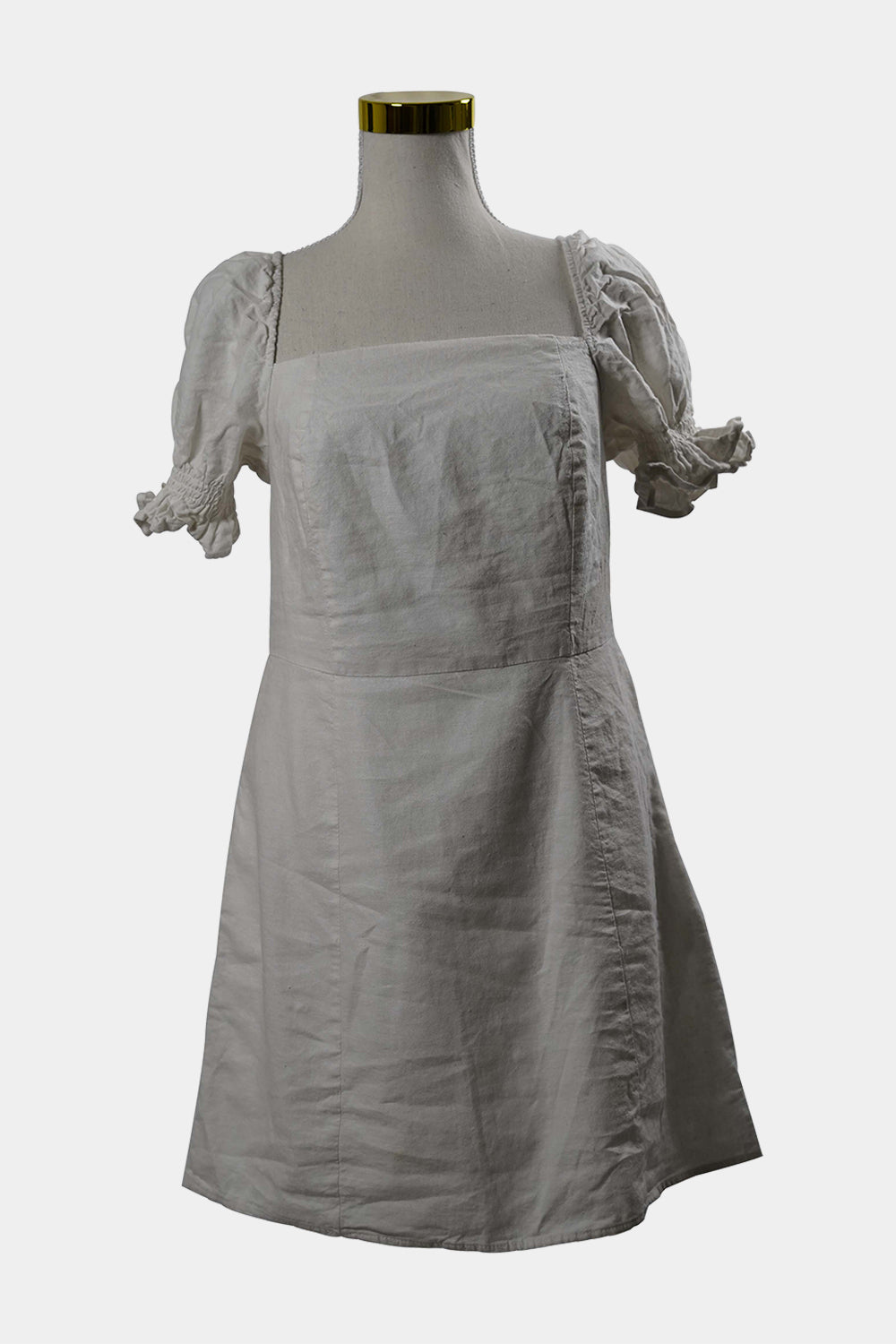 GLASSONS White Mini Dress Puffed Sleeves