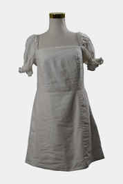 GLASSONS White Mini Dress Puffed Sleeves