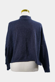 Divided H&m Blue Mock Neck Long Sleeve Knit Top