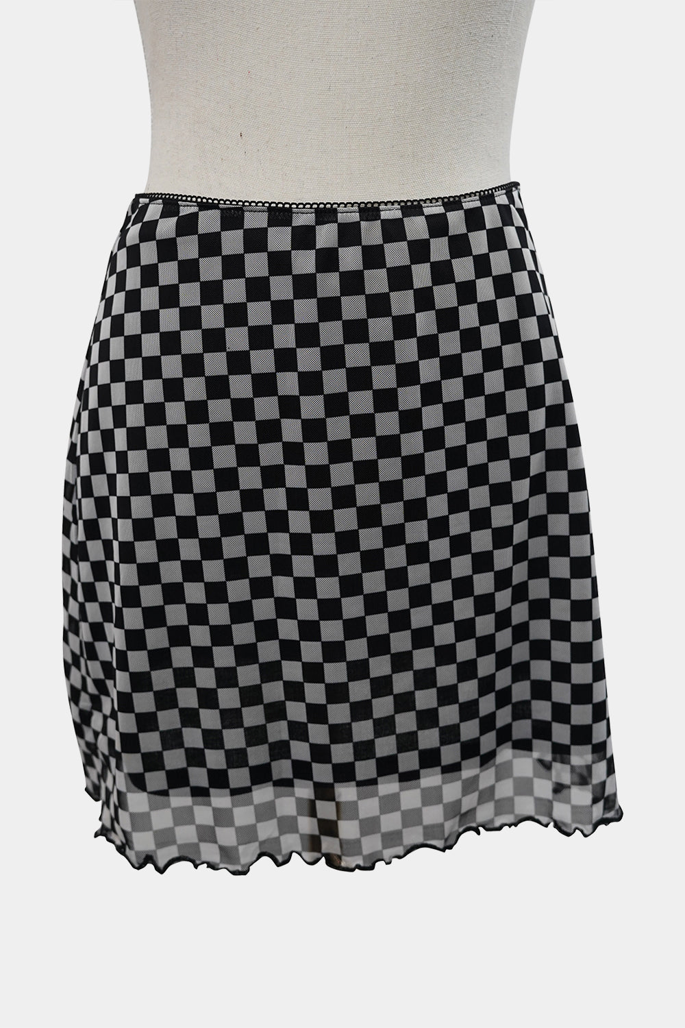 H&m Divided Black and White Check Mini Skirt