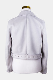 ZARA Grey Suede Biker Jacket