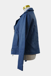 STELLA Blue Leather Biker Jacket
