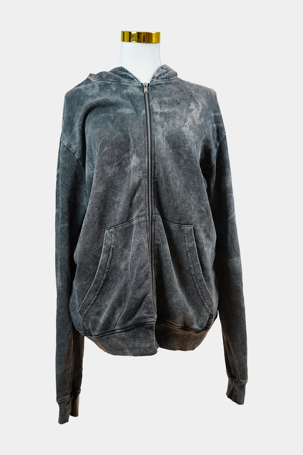 Cheap Monday Grey Acid Wash Zip Hooded Jacket