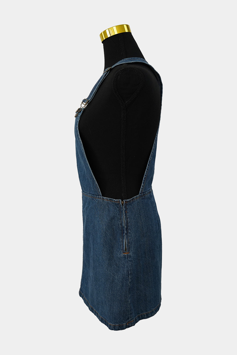 BOOHOO Blue Denim Dungaree Dress