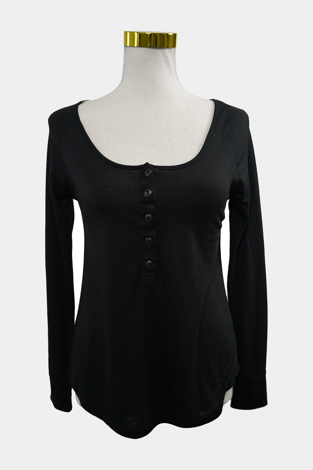 Cotton On Body Black Buttoned Long Sleeve Top