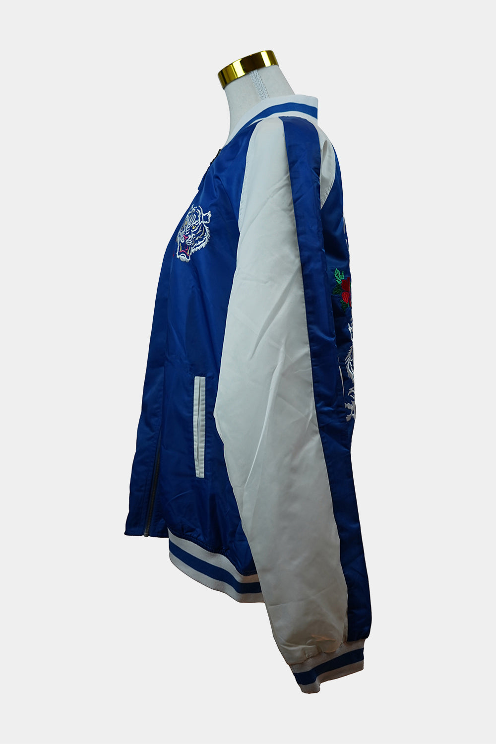CARRÉ Blue, White Bomber Jacket