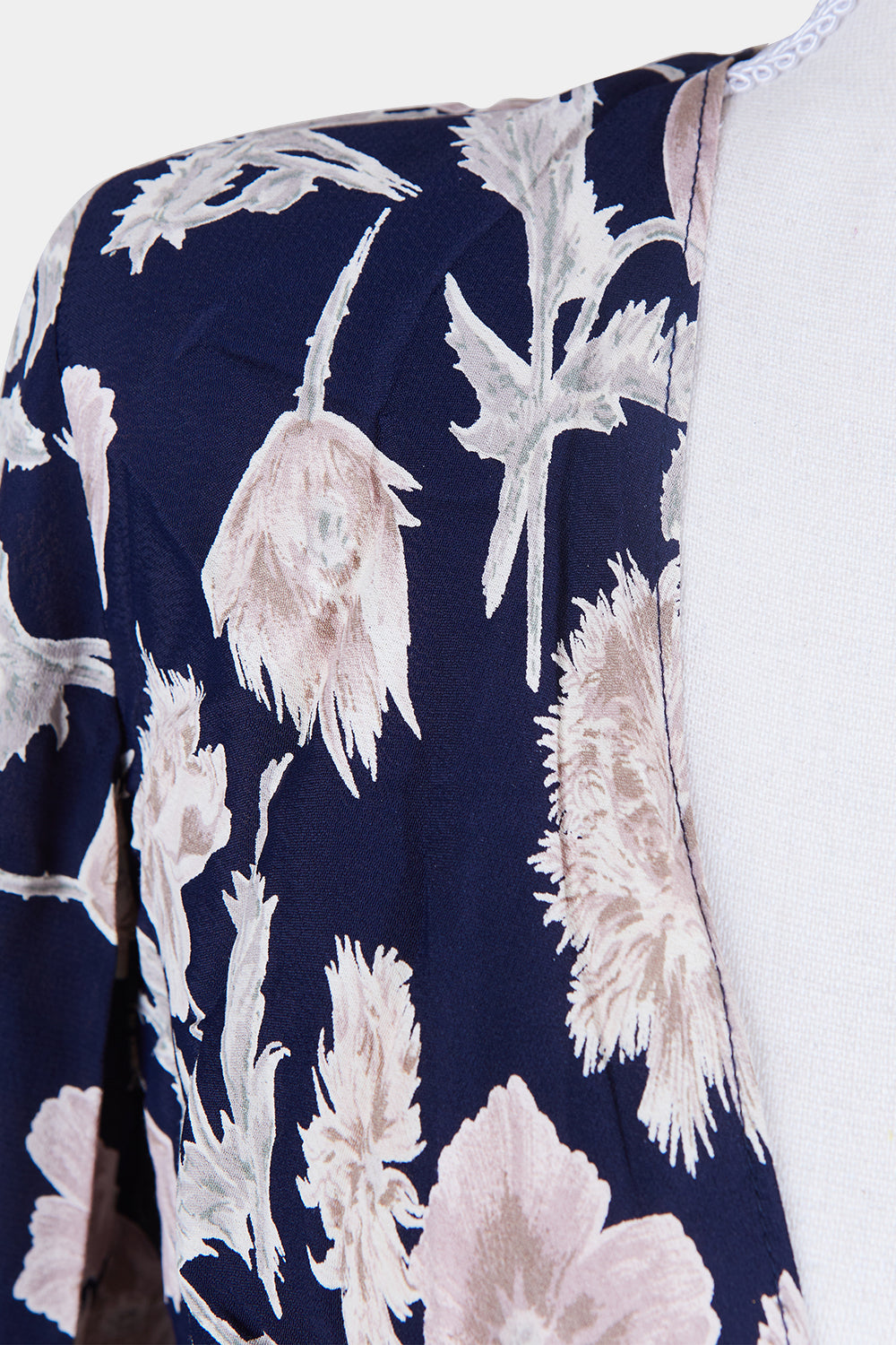 Flynn Skye Navy, Pink, Beige Floral Tie Up Top