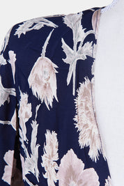 Flynn Skye Navy, Pink, Beige Floral Tie Up Top