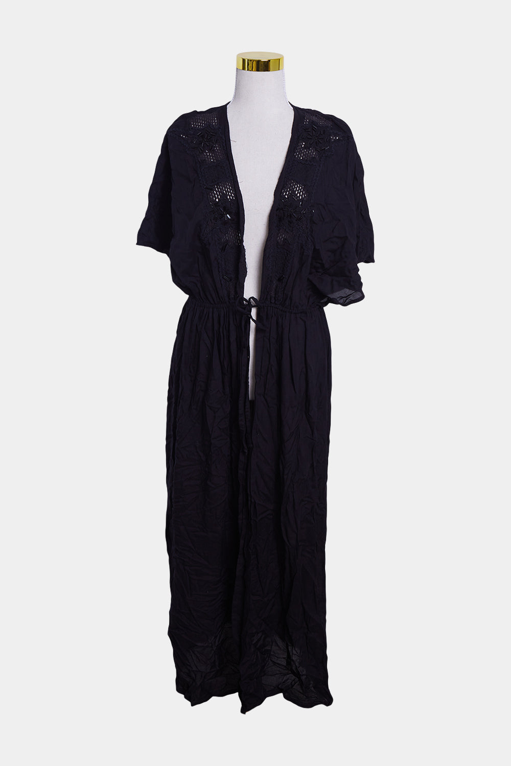French Connection Black Lace Detail Kaftan