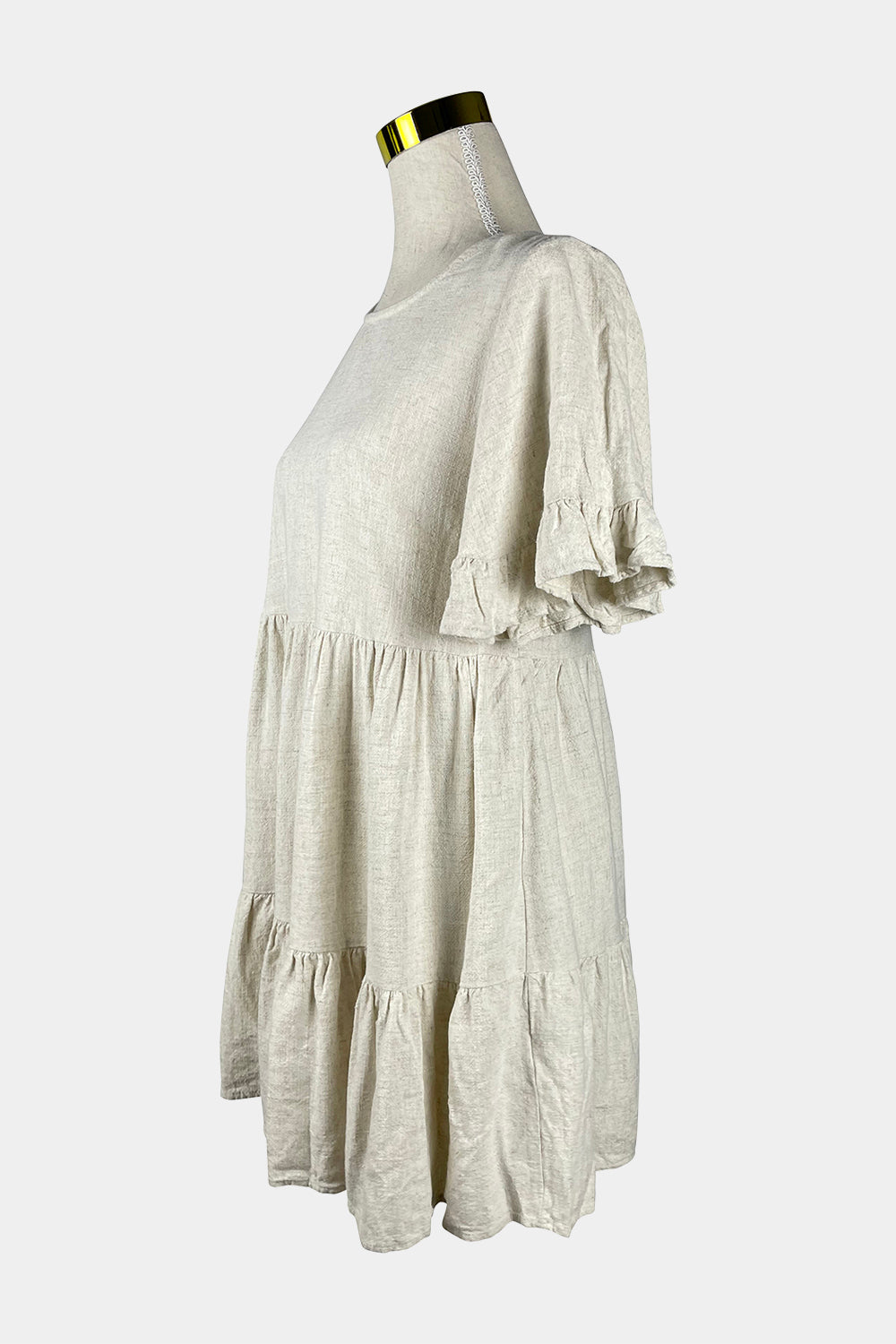 ALLY Cream Linen Mini Dress