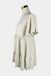 ALLY Cream Linen Mini Dress