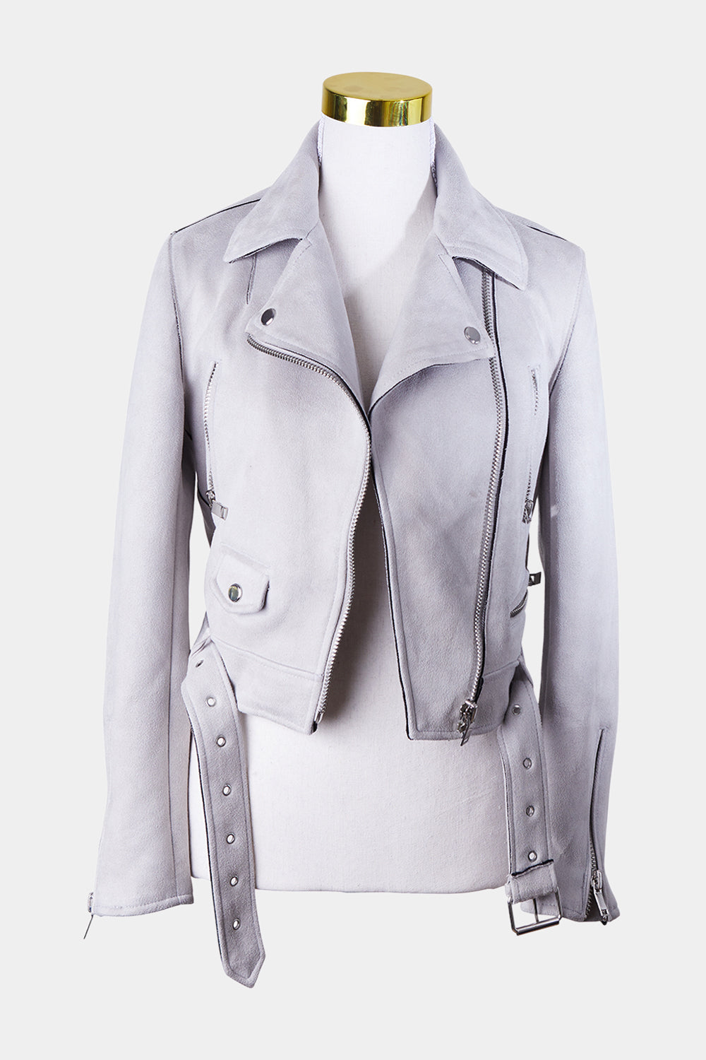 ZARA Grey Suede Biker Jacket