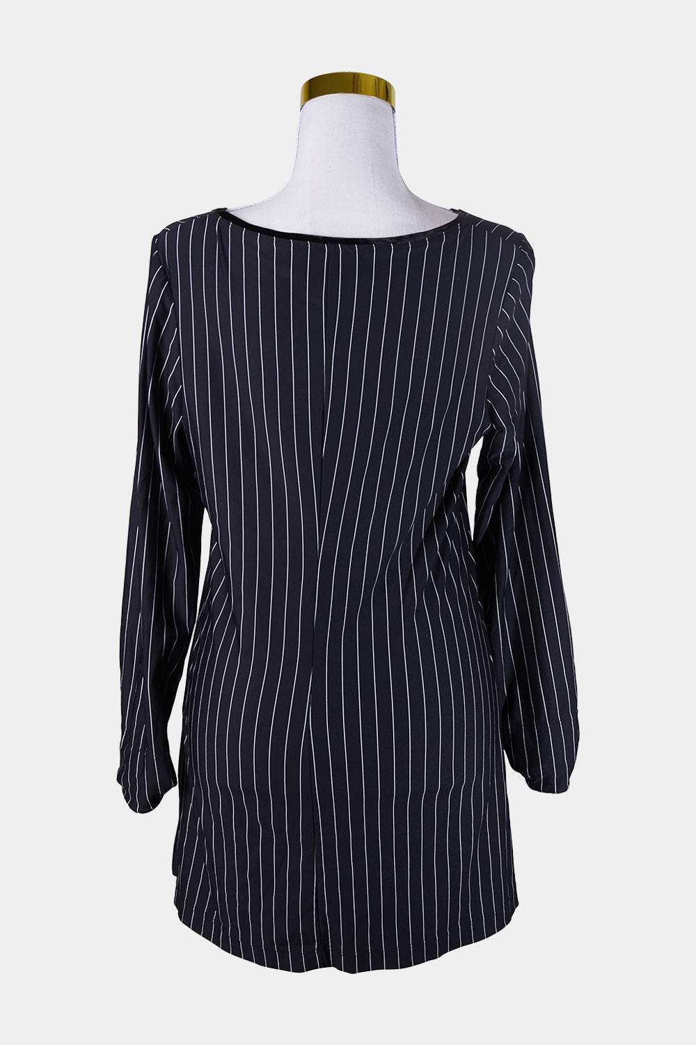Mariah Lauvel And Luu Black Pinstripe Long Sleeve Dress