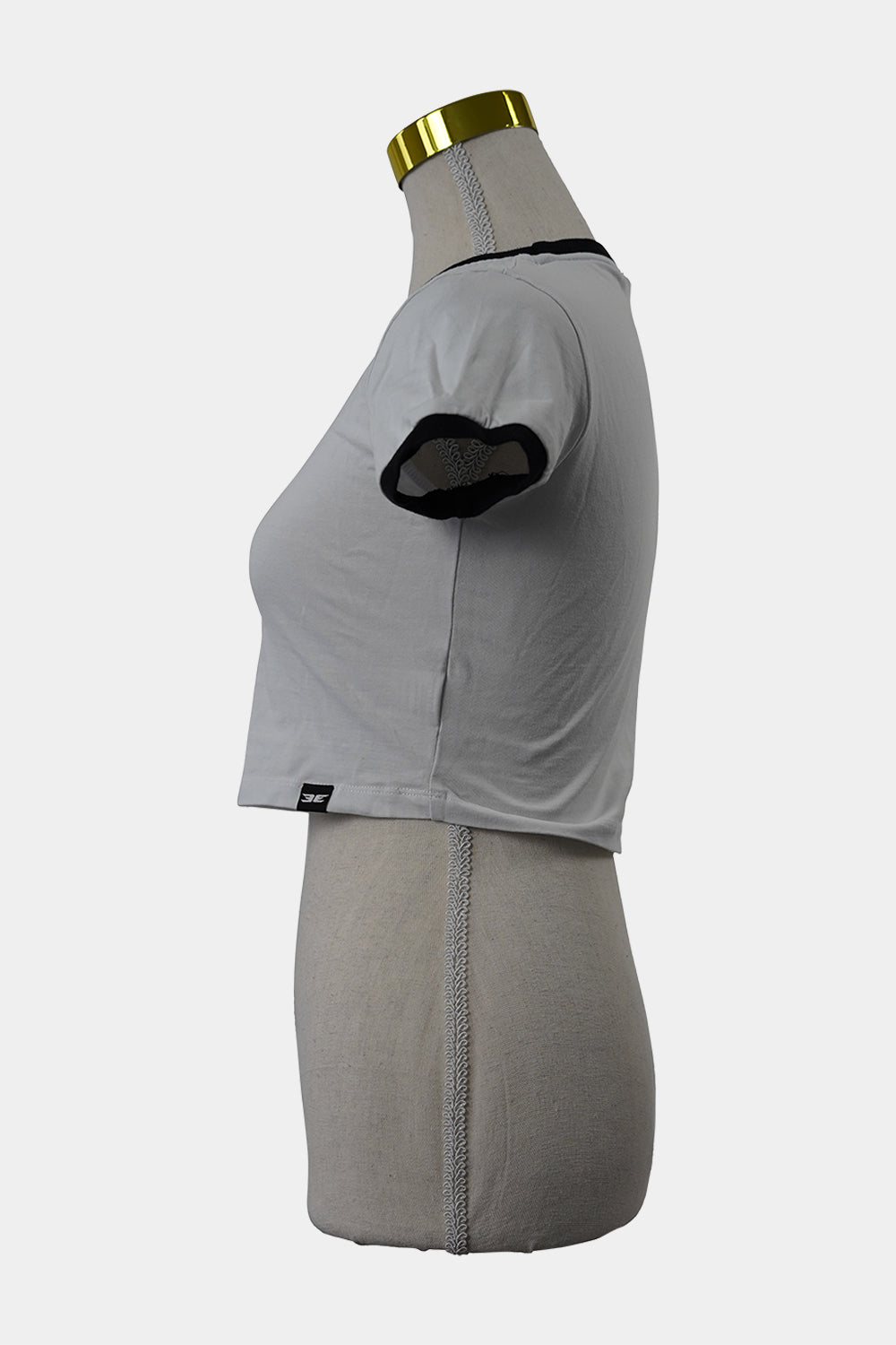 Elite Eleven White Baby Tee Black Contrast Trim