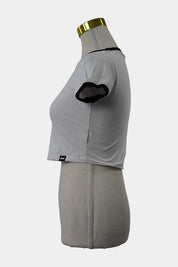 Elite Eleven White Baby Tee Black Contrast Trim