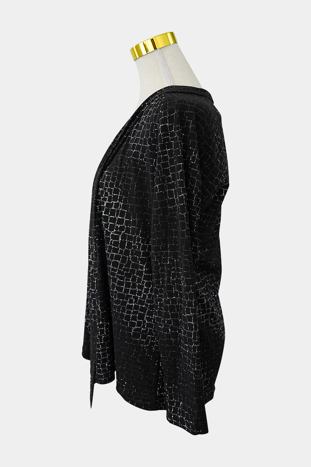 Noni B Black Silver Check Long Sleeve