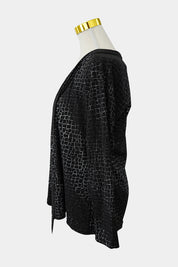 Noni B Black Silver Check Long Sleeve