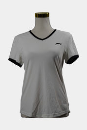SLAZENGER White V Neck Court Tee