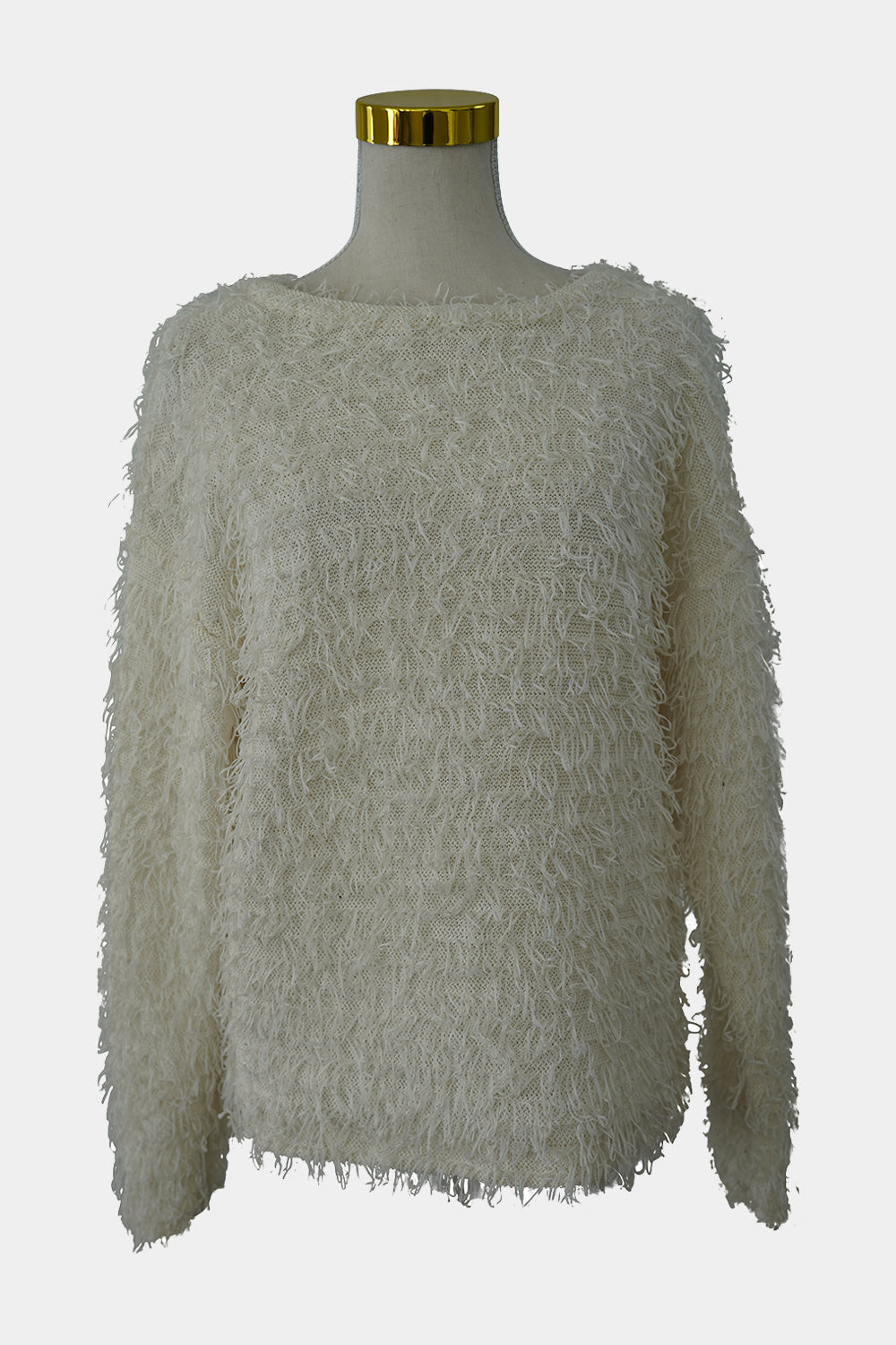Seed Heritage White Fringe Knit Jumper