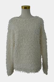 Seed Heritage White Fringe Knit Jumper