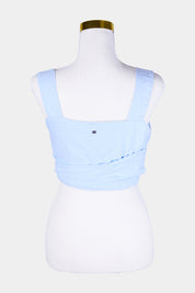 GHANDA Sky Blue Crop Tie Top