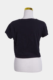 Assorted Brands Black Cropped T Shirt