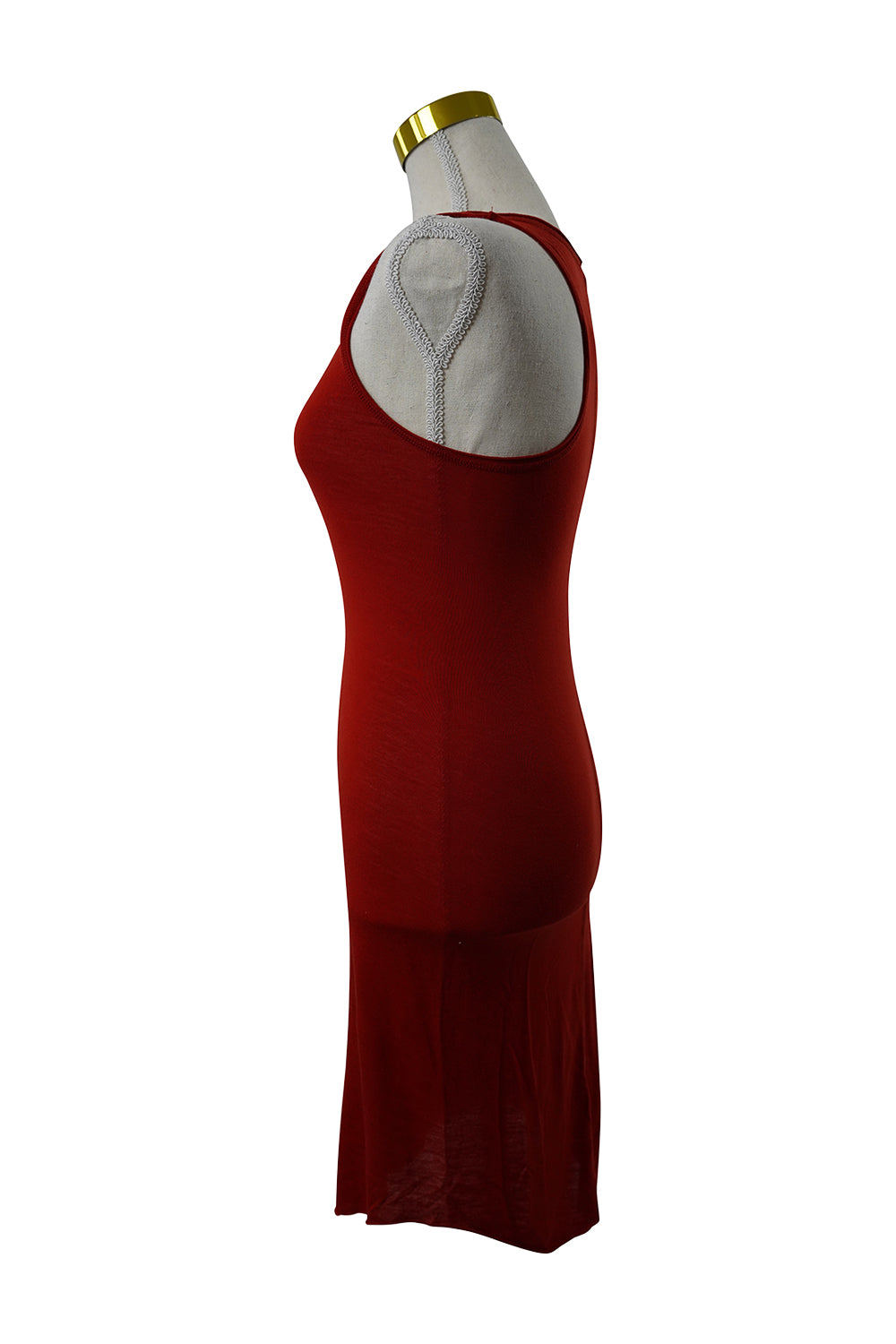 NOM*D Red Scoop Tank Mini Dress