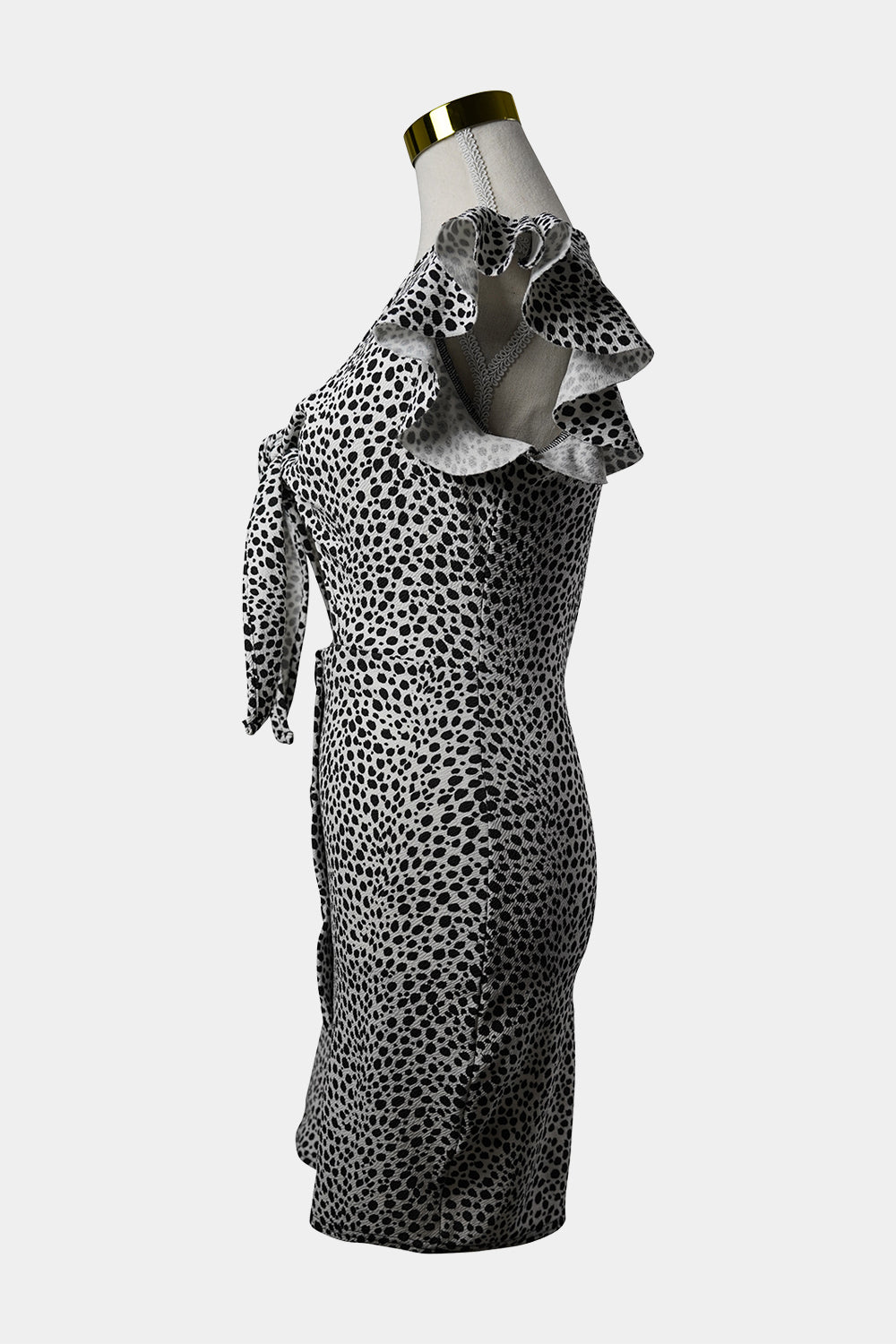 Pretty Little Thing White, Black Leopard Fitted Mini Dress