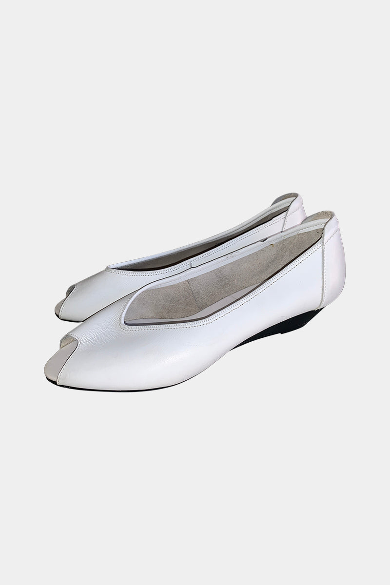 Hush Puppies White Ballet Pumps