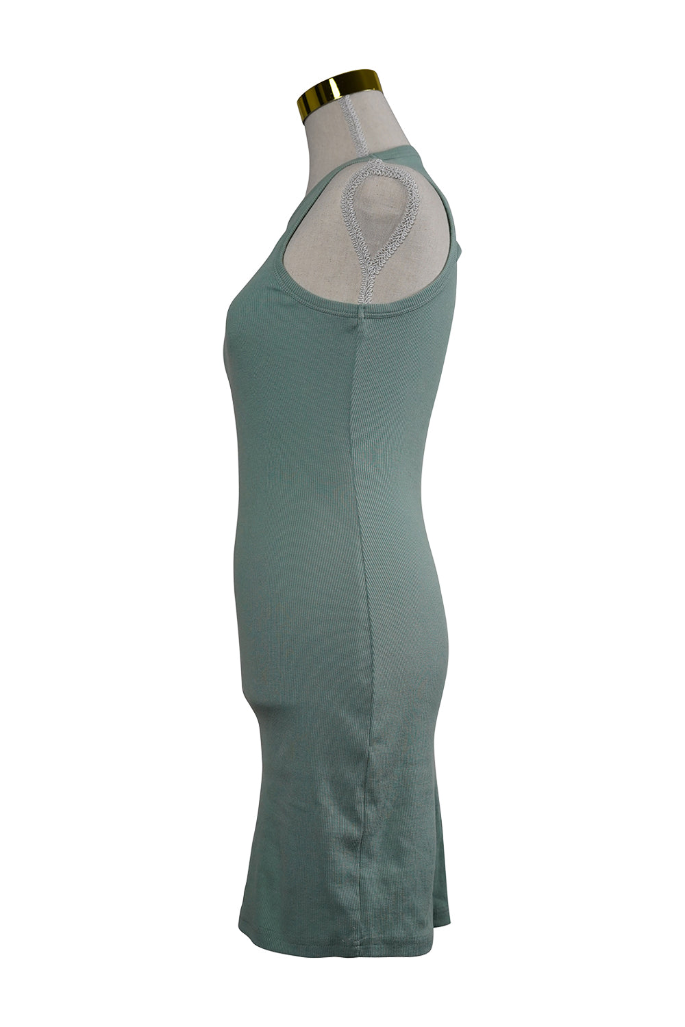 LUVALOT Blue Ribbed Tank Mini Dress