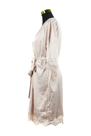Le Rose Stories Champagne Pink Lace Trim Robe