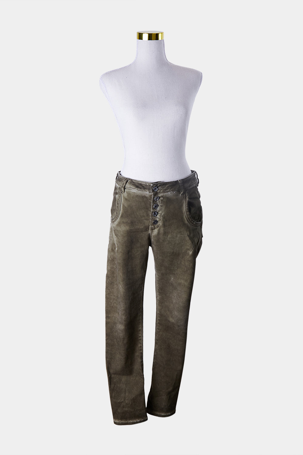 BEVY Khaki Stretch Low Rise Jeans