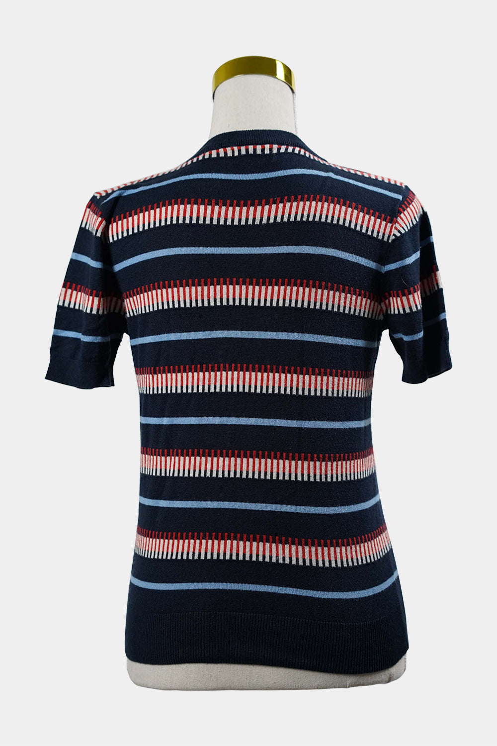 DOTTI Navy Patterned Short Sleeve Knit T-Shirt