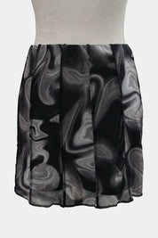 GLASSONS Grey and Black Swirl Mini Skirt