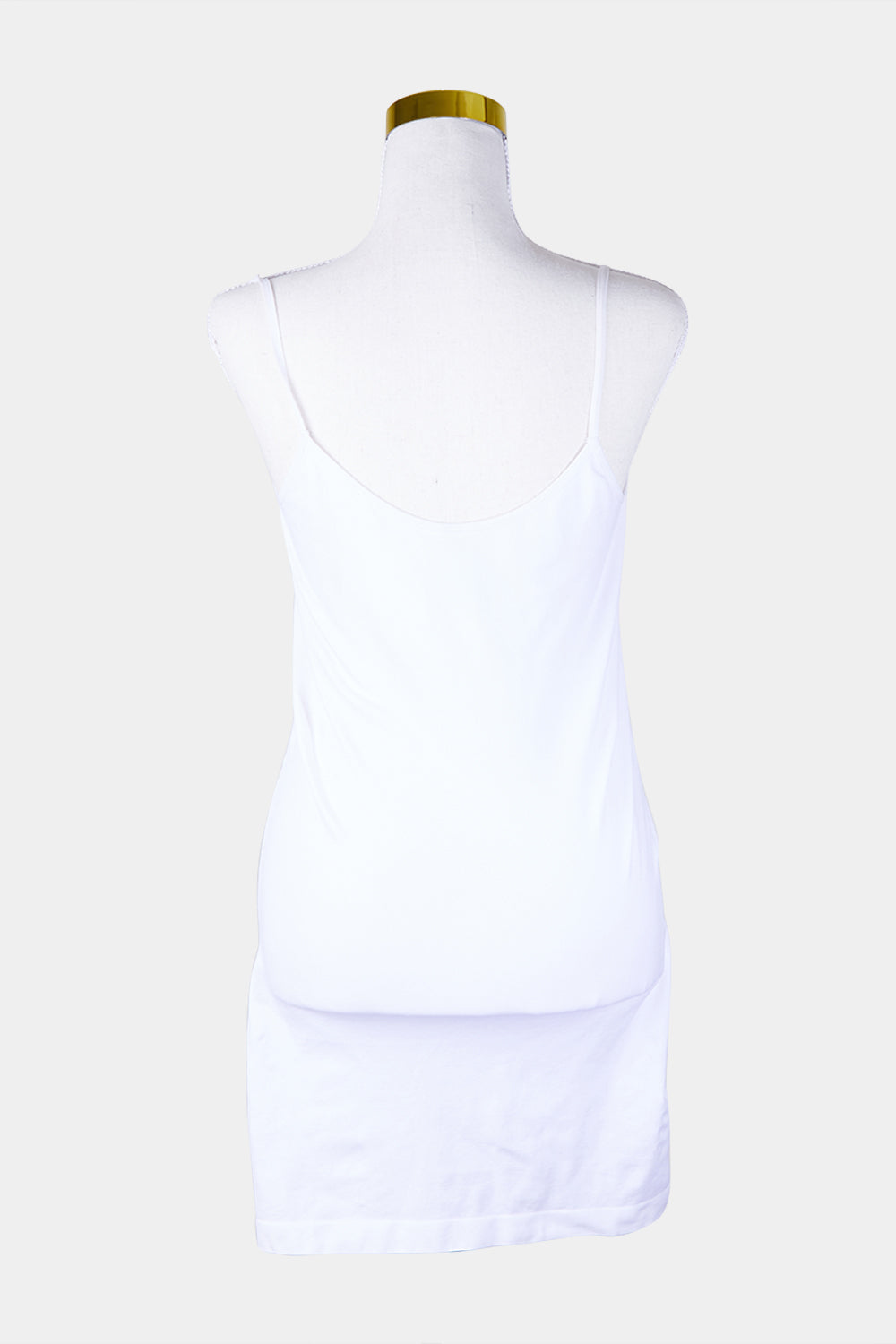 LAUXES White Stretch Slip Dress