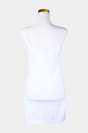 LAUXES White Stretch Slip Dress