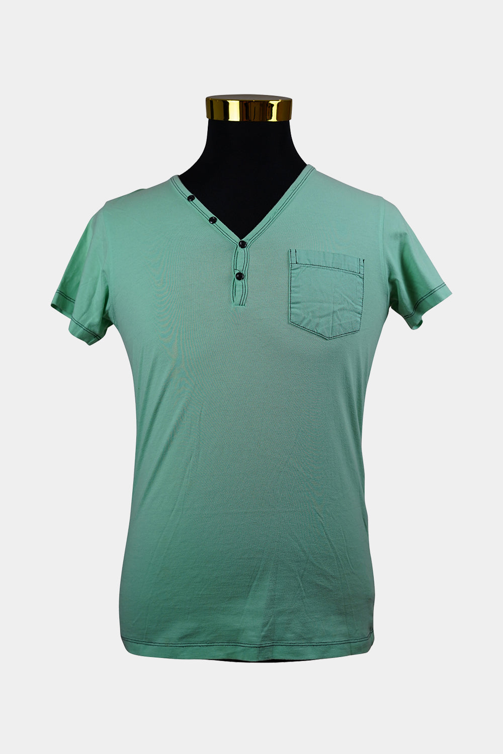 INDUSTRIE Green V Neck Tee
