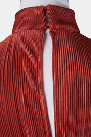 ASOS Rust High Neck Pleat Dress