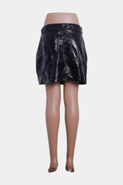 Pull And Bear Black Shiny PU Mini Skirt