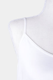 LAUXES White Stretch Slip Dress