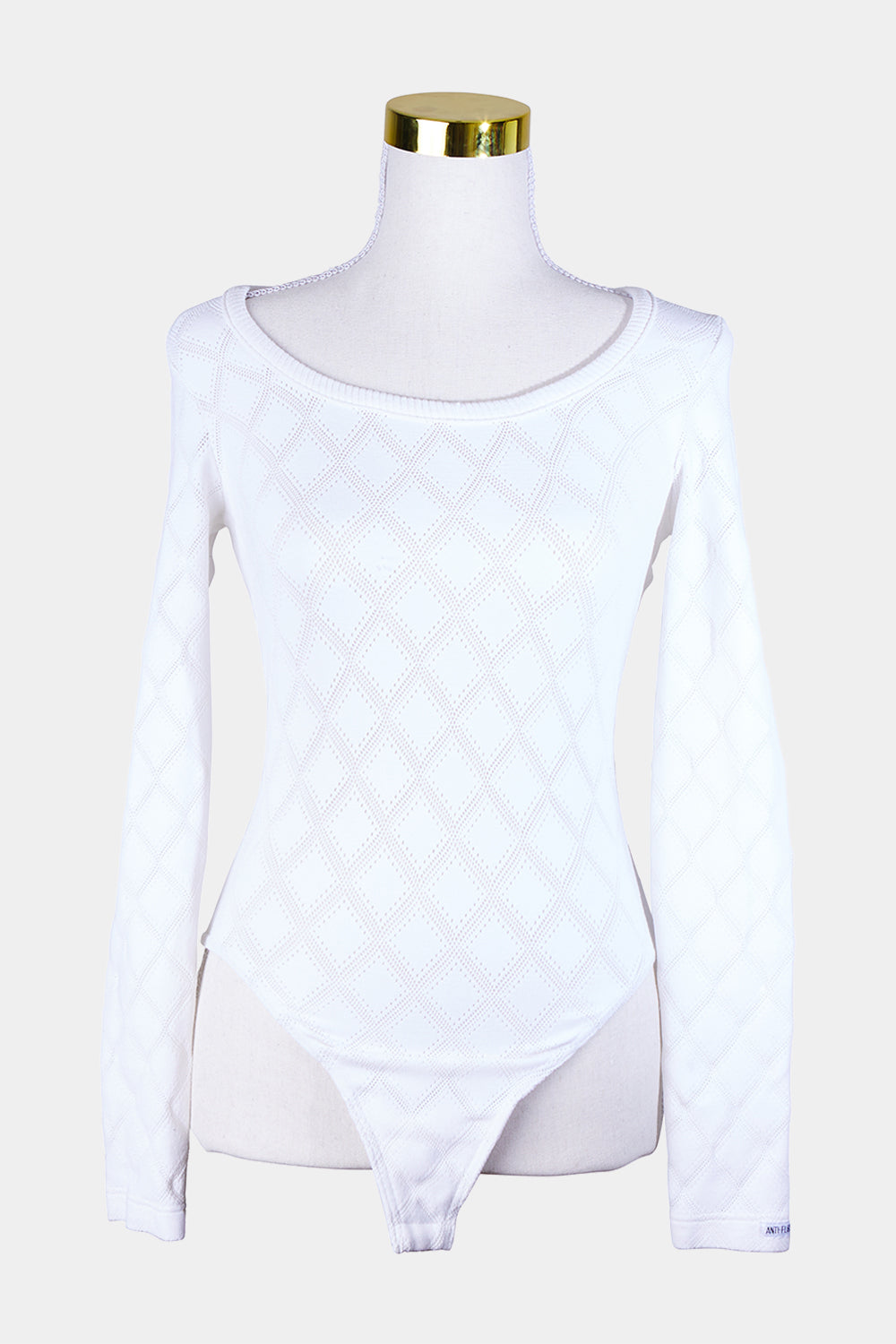 Anti Flirt White Longsleeve Bodysuit